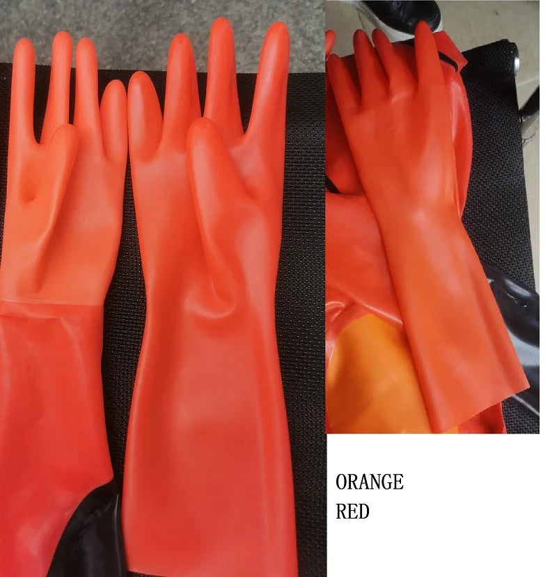 Chlorinate Latex Gloves Short Mittens Seamless Five-Finger Design New Chlorination 3D Version for Enhanced Protection