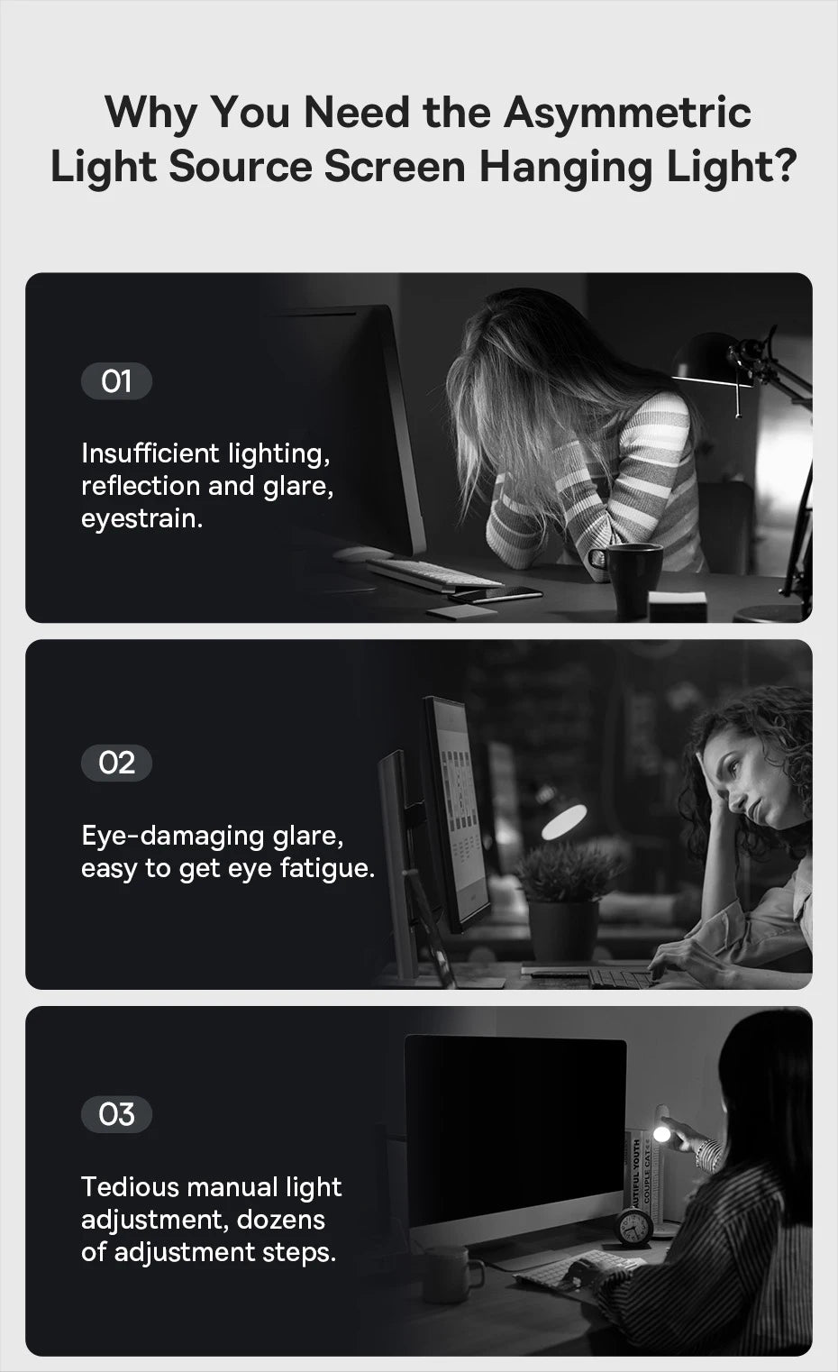 Baseus Screen Light Desk Lamp Computer Light Screen Hanging Light New Table Lamp LCD Monitor Laptop Light USB Study Read Lamp