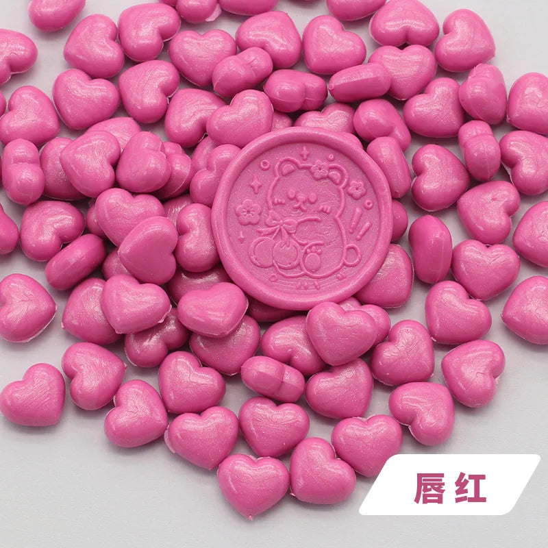 100pcs Heart-Shaped Sealing Wax Beads for Wax Seal Stamp, Great For Embellishment Of Card Envelope, Wedding Invitation