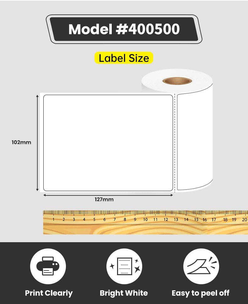 4" X 5" Direct Thermal Shipping & Multipurpose Labels 102 mm X 127 mm 350 labels per roll