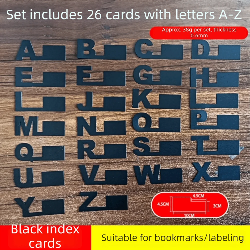 A-Z 26 Letters Alphabetical Labeling Bookmarks Plastic Dividers Premium Feel Category Identification Cards Alphabetical Tabs