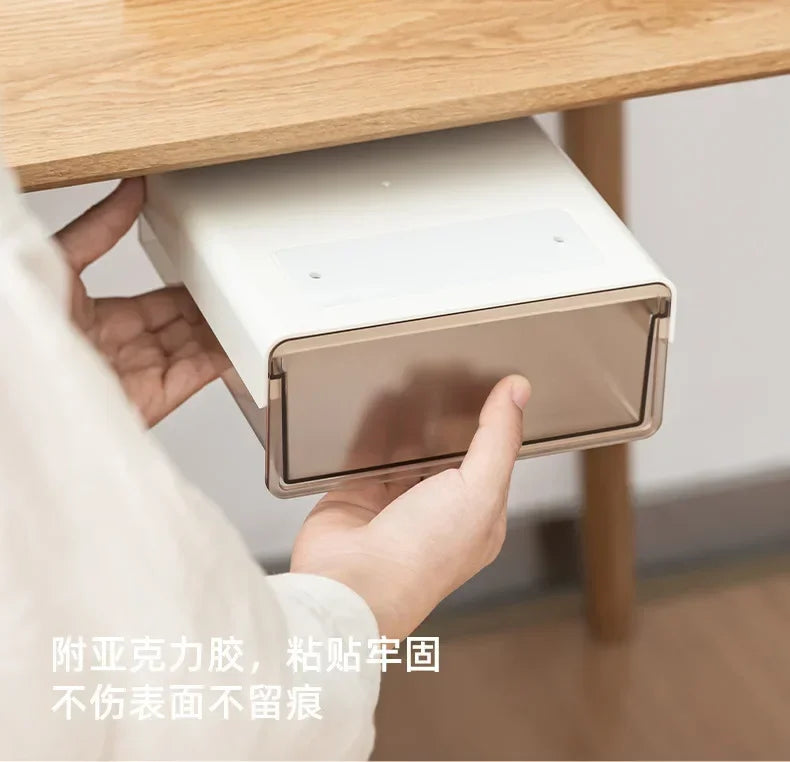 Hidden Storage Box for Drawers Under The Desk, Storage Rack for Desk Bottom in The Office, Desk Style Stationery Pen Holder