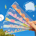 1 Piece Lytwtw's Cute Animals Straight Kawaii Christmas Ruler Tools Stationery Cartoon Drawing Office School Measuring