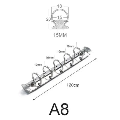 30mm A5A6A7 Notebook 6-Hole Binder Clips Binding Replacement Clip Metal Rings Accessories Loose-leaf Budget Binder Binding Rings