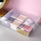 Plastic Clear Square Shape Storage Box Organizer Box Large Capacity Transparent Document Organizer Desktop Document Storage Case