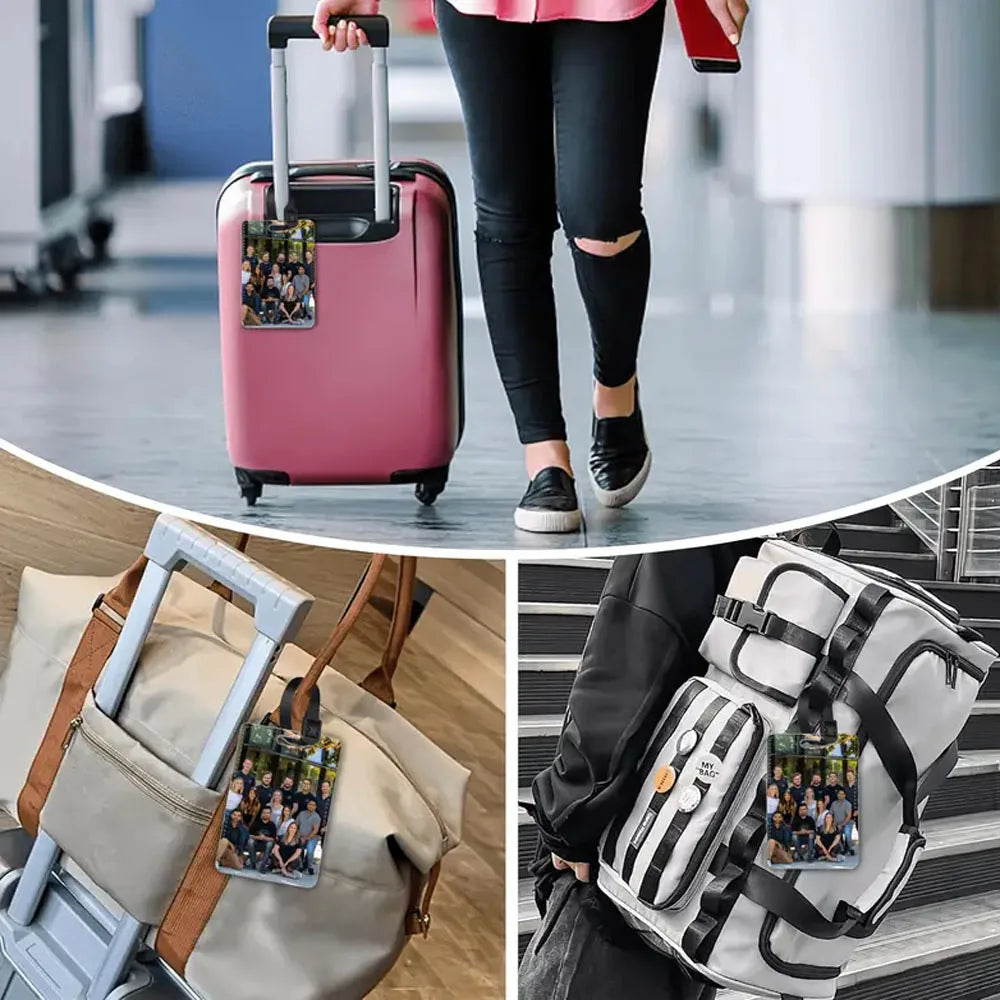 Customized Personalized Leather Luggage Tags And Boarding Pass Tags Free Custom Colorful Pattern Signs A Gift For Friends Family