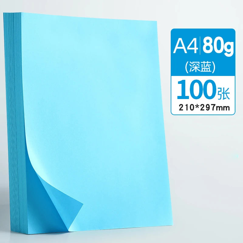 100 Pieces of 80g Draft Paper A4 Copy Paper White Pink Green Blue Red Printer Paper Office Paper Practice Paper for Student
