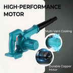 Cordless 2 in 1 Air Blower & Vacuum Cleaner, Leaf Dust Collector for Car, Computer, Garden, Compatible with Makita 18V/21V
