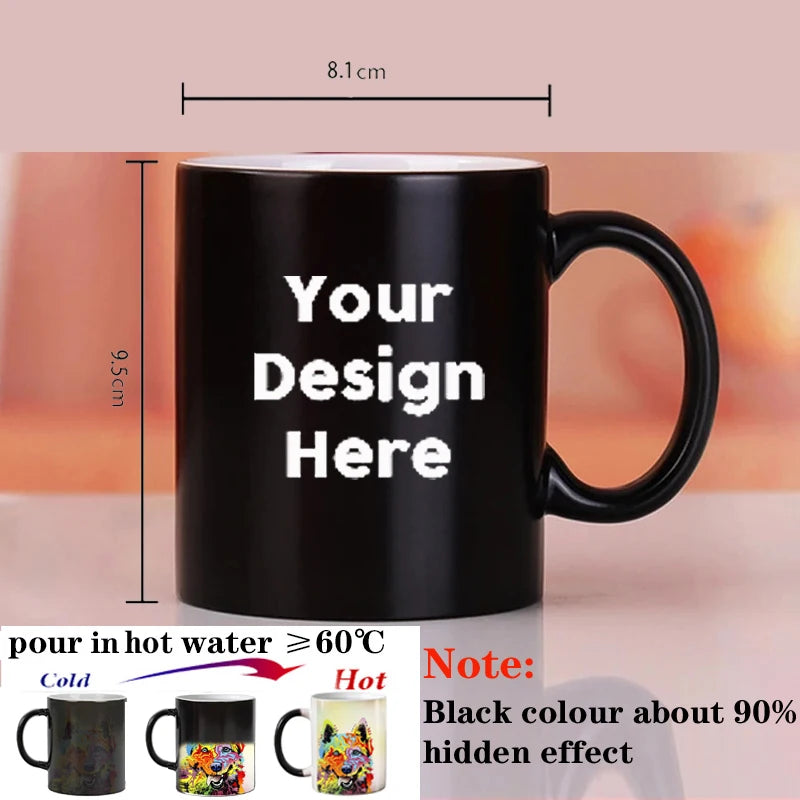 Personalised Magic Mugs Custom Colour Changing Cup Heat Activated Any Image Photo Or Text Printed On Mug Dad Mothers Day Gift