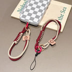 INS British Style Contrasting Woven Phone Lanyard Short Handheld Trendy Phone Case Wrist Rope Doll Luggage Pendant Hanging Rope
