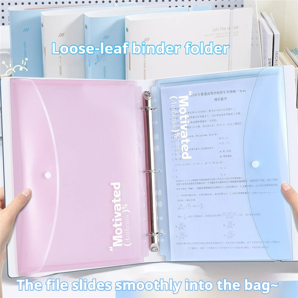 Large Capacity 3-Ring Binder with Pockets for A4 Paper,Holds 220 Sheet Presentation Folder for School Office(12.4x10.43 Inch)