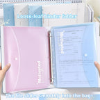 Large Capacity 3-Ring Binder with Pockets for A4 Paper,Holds 220 Sheet Presentation Folder for School Office(12.4x10.43 Inch)
