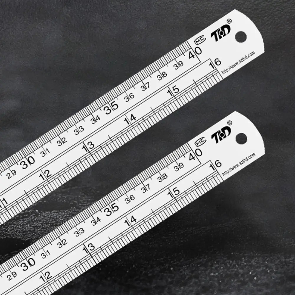 15/20/30/40/50cm Stainless Steel Ruler Double Side Scale Stainless Steel Straight Ruler Thickening Engineer Grade Measuring Tool