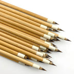 5 Pcs High Quality Wood Calligraphic Brush Weasel Rabbit Mix Hair Writing Brush Sharp Soft Wolf Xiaokai Regular Script China Pen