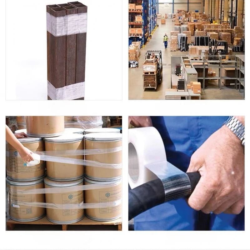 25m Striped Fiber Tape Transparent Single Side Adhesive Fiberglass Tape Insulation Wrap for Lithium Battery Pack Packaging Fixed
