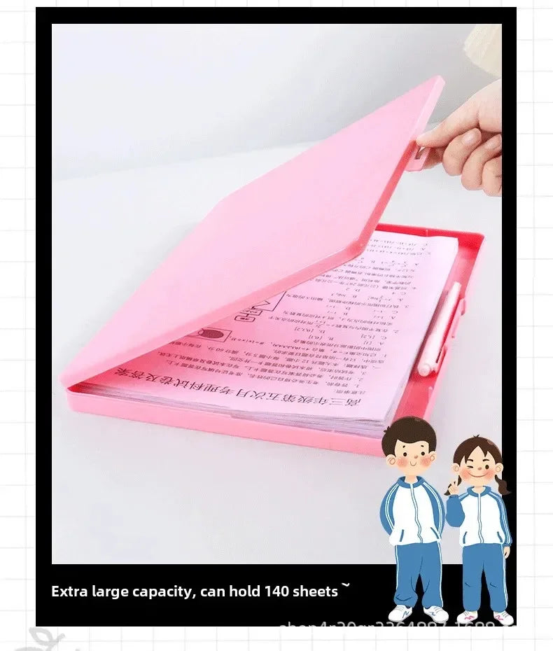 A4 Transparent File Box High Aesthetic Student Test Paper Simple Large Capacity Storage Box Writing Board Office Supplies
