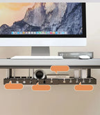 Under Table Storage Rack No Punching Metal Cable Management Tray Home Office Desk Wire Organizer Retractable Power Strip Storage