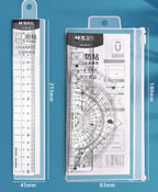 M&G Sets of Rulers, Non-Stick Eraser Crumbs, Straightedge, Protractor, Trigonometers, Acrylic Sets of Rulers, 4-Piece Set for St