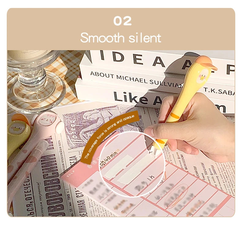 Students Lovely Mute Cow Duck Cat Correction Hand-held Pencil style Altered Large Capacity Smooth Fall
