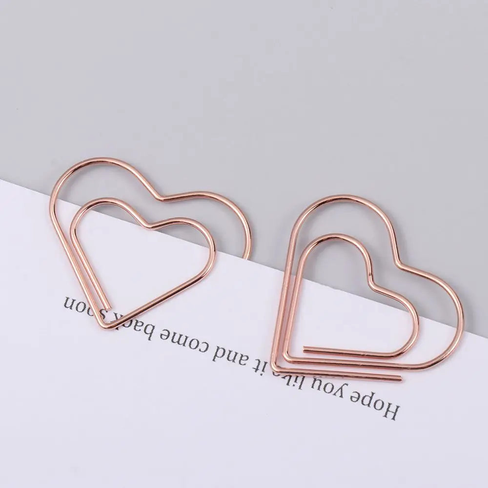 50/20pcs Love Diamond Crown Envelope Stationery Photo Tickets Office Supplies Metal Book Paper Clip Paperclips Mini Binder Clips