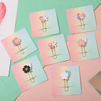 Cherry Blossom Paper Clip Creative Cute Metal Bookmark Clip Exquisite Beautiful Paper Clip Notebook Decoration Stationery