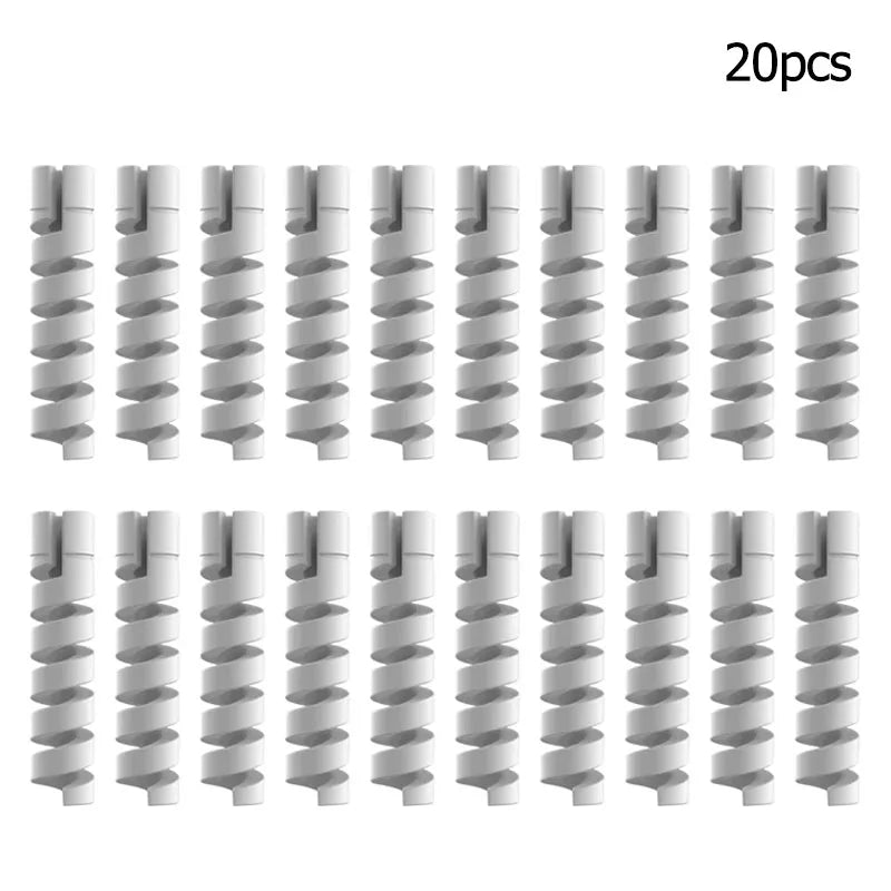 10pcs Cable Protector Silicone Charge Cable Spiral Winder Wire End Cord Savers Cover For Phone USB Charger Cable Accessories