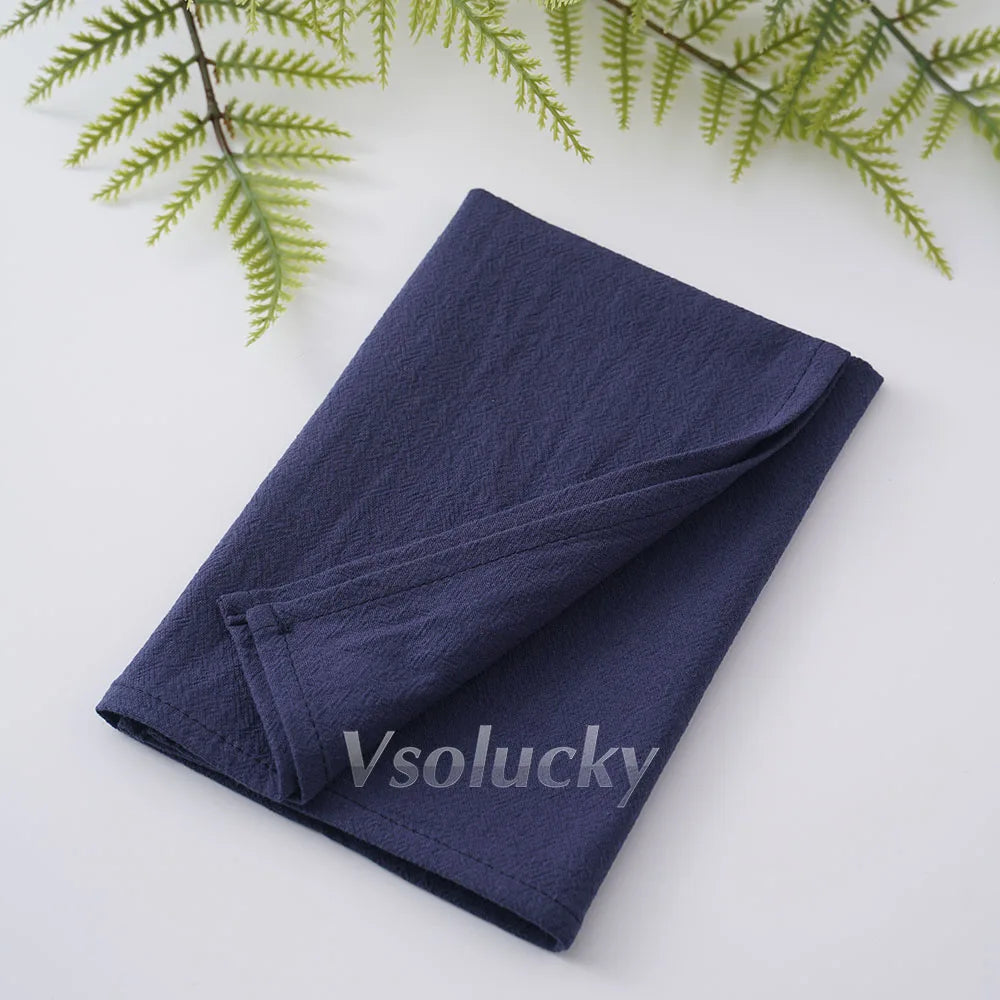 Cloth Napkin 40x40cm Washed Cotton Plain Washed Cotton Soft Rustic Table Napkin for Wedding Christmas Party Daily Family Meals
