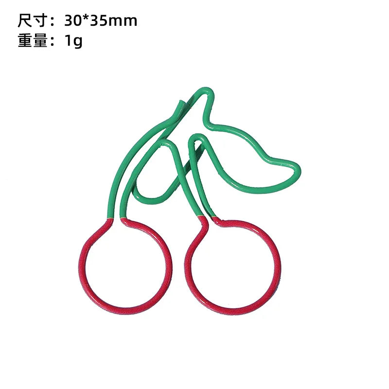10/20pcs Red Retro Japanese Paper Clip Tomato Strawberry Cherry Scrapbook Paper Clip Book Page Memo Fixed Clips Student Supplies