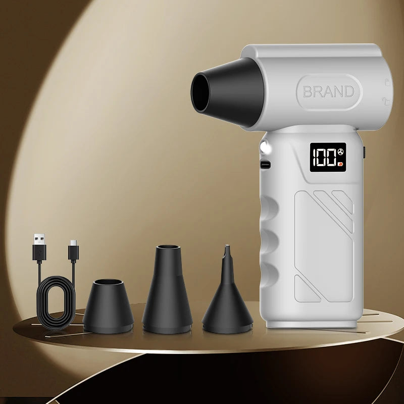 9000KRPH Mini Turbo Air Blower Ergonomic Grip Compact Cordless Compressed Air Duster Handheld Jet Fan for Keyboard Home Dust