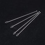 4pcs Mixing Spoon Reusable Coffee Stirrers Long Handle Multi-Function Drink Stirrers Silvery Decorative Stirring Rod Kitchen