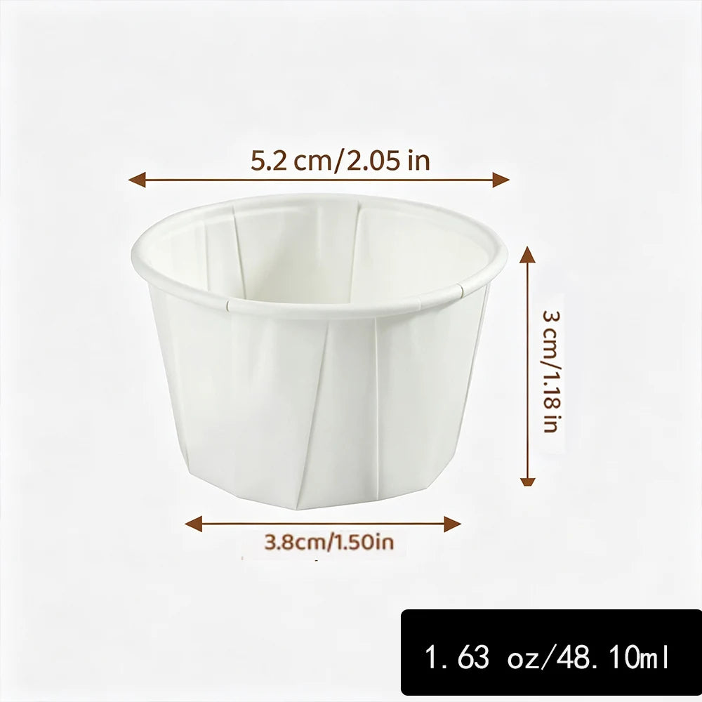 100pcs Disposable Paper Medicine Cups 1.63oz Mini Paper Cup for Medication Pills Distribution Food Tasting Cups Sauce Cups