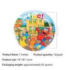 Cartoon SEsame-Streets Birthday Party Set Supplies Kids Disposable Tableware Balloon Cake Topper Banner Plates Decoration