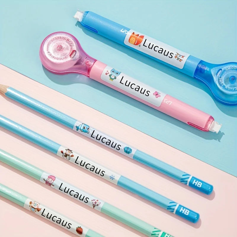 ‌Customized Waterproof Name Tags for School - Personalized Stickers for Kids Lunch Boxes, Backpacks & Bottles, Multilingual