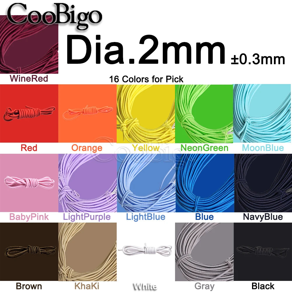 5 Meters 1mm 2mm 3mm Round Elastics Bungee Shock Cord Elastic Rope Rubber Band Strap String Cordon Shoelaces Sewing Accessories