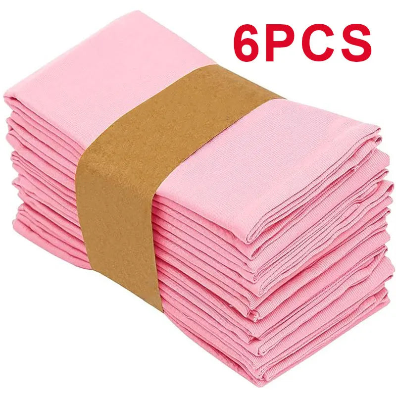 Plain Colour Napkins Durable Polyester Thicken Placemat Reusable for Kitchen Dining  Wedding Decoration
