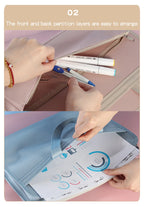 Portable Expanding File A4 Document Bag 13-layers Accordion File Organizer Paper Holder Oxford Fabric Paper Storage A4 File Bag