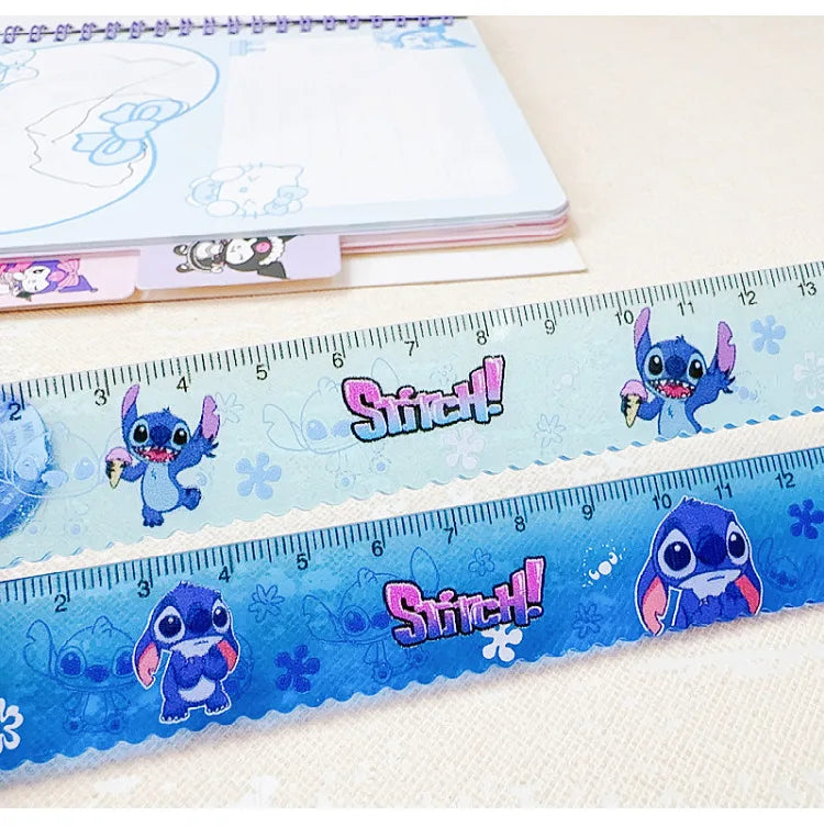 Disney Stitch Multi-functional Drawing Tools, Student Stationery Measuring Supplies, Cartoon Measuring Ruler, Folding Ruler