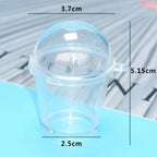 10pcs Miniature Frappuccino Cups With Cover Lid Ice Cream Cups Cake Decorating Disposable Cups