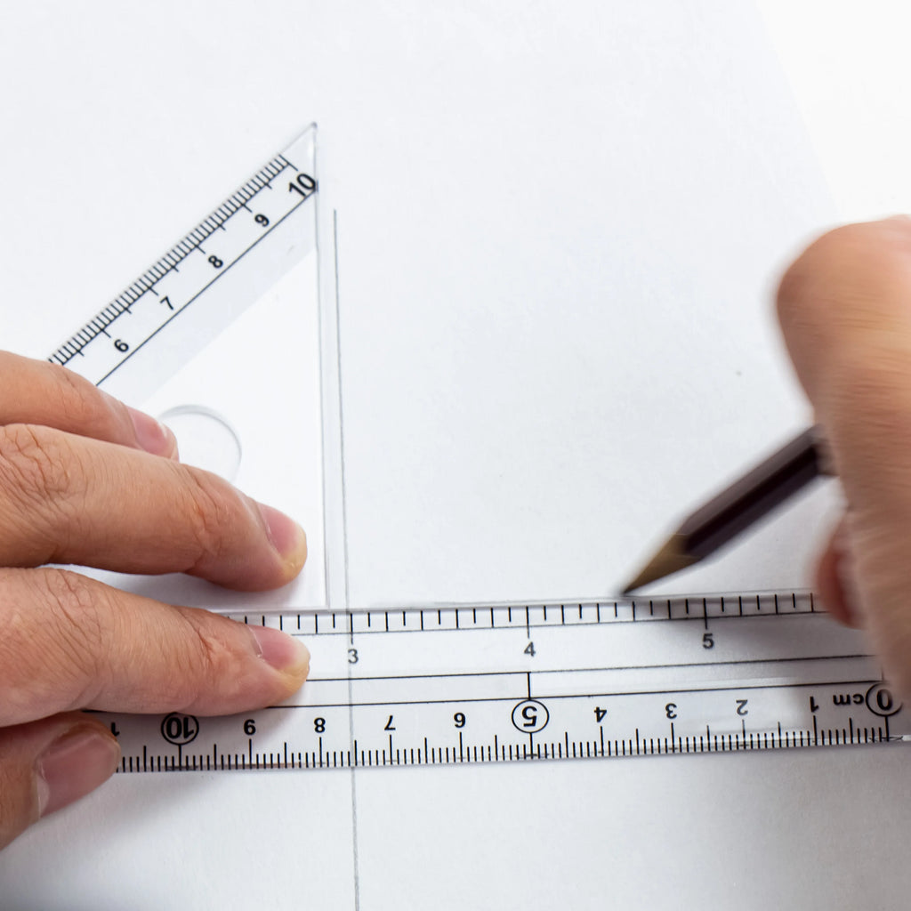 Frosted Ruler Set with Clear Scale - Drawing and Drafting Rulers with Triangle and Protractor for Accurate Measurement