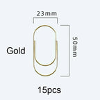 Factory Supply 25pcs/15pcs 50x25mm Large Size Paper Clips 4 Colors Available Large Wide Paper Clips on Promotion