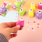 Random 10 Piece Mini Embossing Punch Set, Mixed Colors, Creative Portable Paper Craforations,t Cutting and Embossing Tools for D