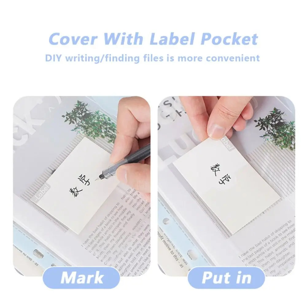 INS Style Loose Leaf A4 File Folder Transparent Detachable Data Book Students Stationery Office Storage Booklet School Office
