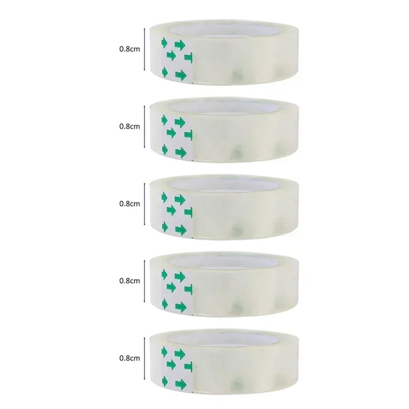 10/5/1 Rolls Premium Transparent Tape 0.8cm 1.2cm 1.8cm Multifuntion High-viscosity Adhesive Tape for Gift Wrapping Packing