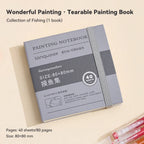 40sheet Tearable Drawing Notebook Sketchbook Handbook 250gsm Paper Mini Book for Watercolor Acrylic Marker Pen Gouache