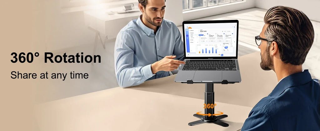 Oatsbasf Metal Desktop Laptop Holder Riser Computer Stand Height Adjustable Portable Laptop Table Stand for 11-17.3" Device