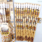 12pcs Cute Cartoon Capybara HB Pencils Stationery Set With Pencil Sharpener School Students Stationery Gift