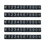 5 Sets Combined Price Tag Euro Dollar Number Digit Cubes Stick For Clothes Phone Laptop Jewelry Showcase Counter Price Display