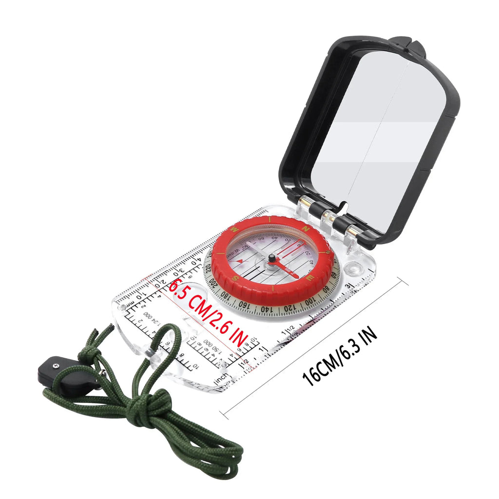 Orienteering Map Compass-Sighting Mirror with Adjustable Declination,Clinometer&LED Light for Hiking,Camping,Hunting,Mountaineer