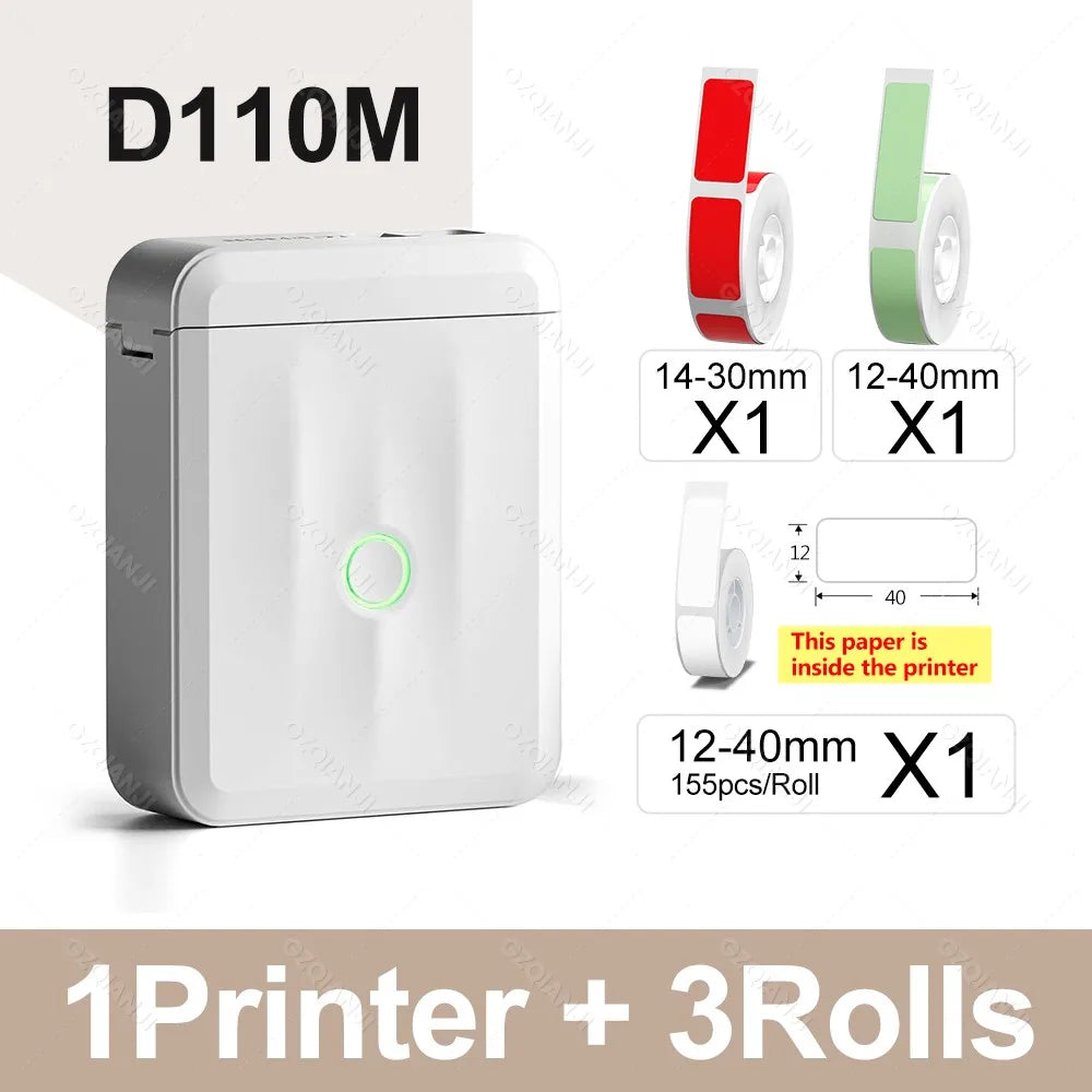 Niimbot D110 Label Printer Bluetooth Mini Adhesive Portable Smart Label Maker UV Without Ink For Office School Labeling Machine