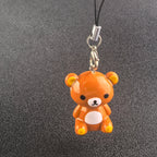 Kawaii Rilakkuma Easy Bear Phone Rope Chain Keyrings Lazybear Doll Keychains Bag Key Pendants Gift